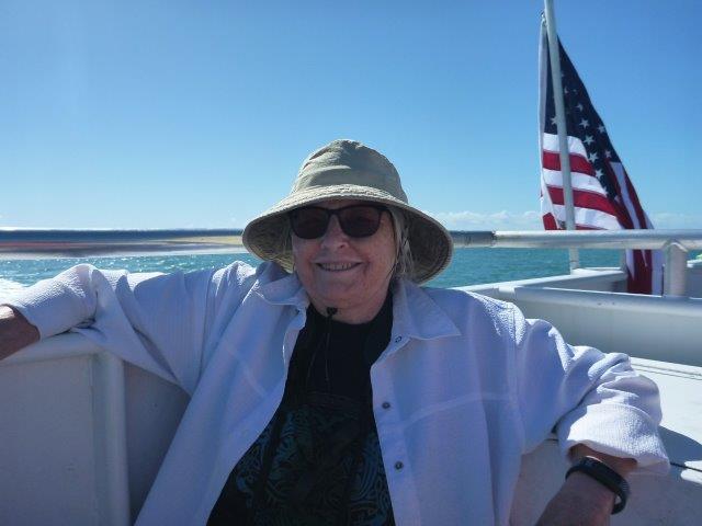 Kathy on boat