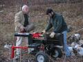 Skip and Steve chop wood